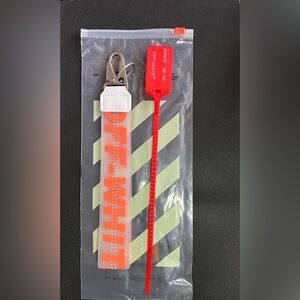 Off-white Lanyard Keychain with industrial clasp (Orange)